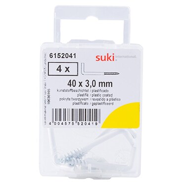 Suki 6152041 Cup Hooks (40 mm, Pack of 4, White)