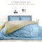 Hotel Linen Klub Reversible Down Alternative Comforter Set, Ultra Soft Brushed Stripe Microfiber Fabric, 200GSM Soft Fibersheet Filling, Size: Single 160 x 200cm, Aqua &amp; Olive Green