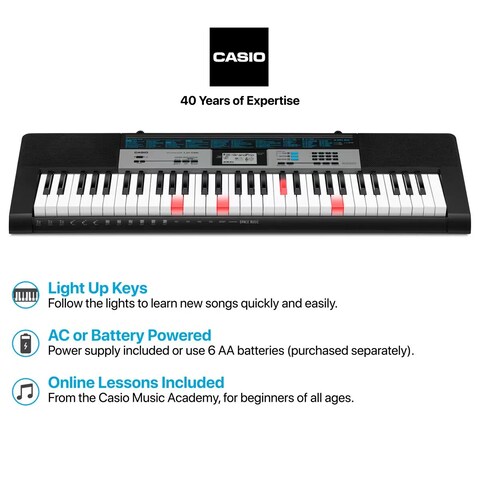 Casio LK 136 61 Note Key Portable Key lighting Keyboard in Black