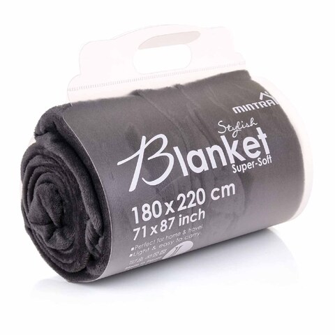 Mintra Microfiber Blanket, 180x220 cm - Dark Gray