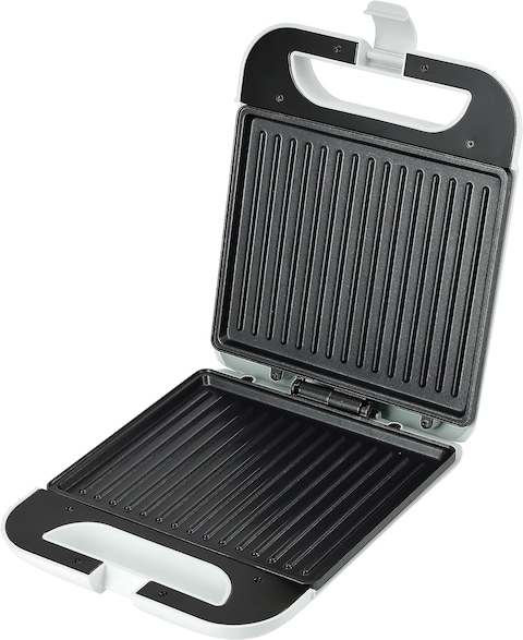 Geepas Grill Maker GGT36548, Non-Stick Cooking Plates With Overheat Protection, Cool Touch Housing And Handle, Power On And Ready Indicators, Perfect For Grilling Vegetables, Chicken, Meat, Black