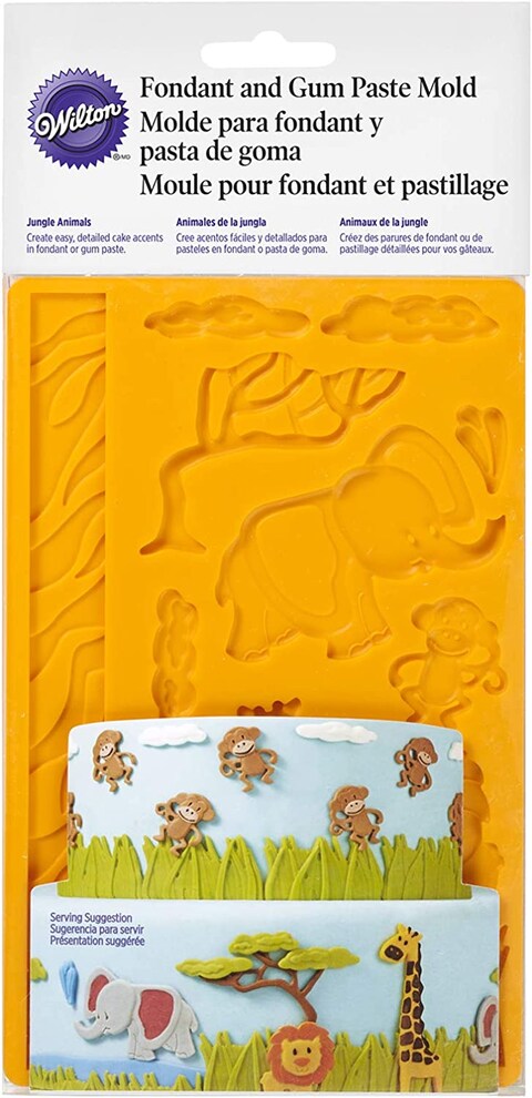 Wilton Jungle Animals Fondant &amp; Gum Paste Mold (Orange)