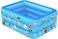 ULTIMAX Rectangular Inflatable Pool Three Ring Inflatable Paddling Pool Indoor &amp; Outdoor For Kids And Adults-Multicolor (305cm)