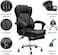 Karnak Executive Office Gaming Chair PU Leather 360 Swivel Desk Chair, High Back &amp; Adjustable Height Computer Table Chair, Soft Foam Gaming Study Chair Lumbar Support With Footrest, Black