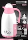 Royalford 1.3L Glass Vacuum Flask-Turkey/Pink 1X12