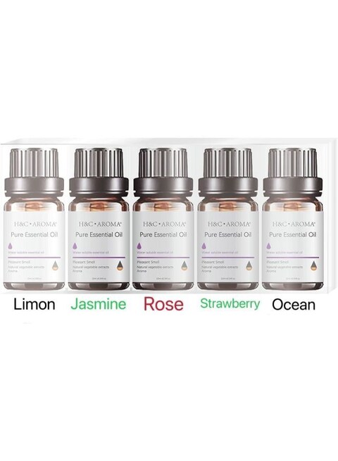 Wtrtr 5 Pieces 10ml Bottles Scented Essential Oils For Air Humidifier Revitalizer
