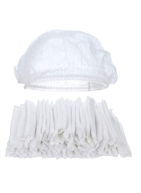 Marrkhor Disposable Bouffant Hair Net Kitchen Bathroom Cafeteria Restaurant Elastic Shower Cap White 300Pc