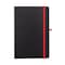 Santhome Classic Lined Notebook | A5, Hardcover, Ruled Paper Notebooks, Writing Pads, Dairy - 192 Pages (Black/Red)