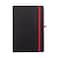Santhome Classic Lined Notebook | A5, Hardcover, Ruled Paper Notebooks, Writing Pads, Dairy - 192 Pages (Black/Red)