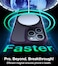 توراس غطاء مغناطيسي مقاوم للصدمات لهاتف iPhone 15 Pro Max، مغناطيسي قوي 18N، حماية عسكرية بطول 12 قدمًا، MagSafe، غطاء واقٍ شفاف غير لامع رفيع، سلسلة Guardian المغناطيسية، أرجواني داكن