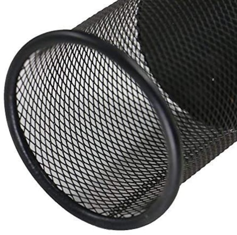 Generic Pencil Holder Mesh Metal Pen Cup Round Black Steel Magnetic Scissor Pen Stand For Desk Office School Bank Supplies Organizer