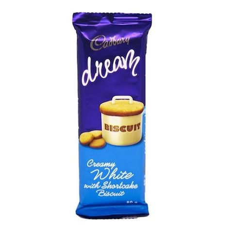 Cadbury Creamy White With Shortcake Dreamy Biscuit 80g
