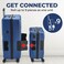 TACH Connectable 2 Pcs Luggage Set   20" &amp; 28" Spinner Luggage with TSA Locks   Hard Shell  Patented Built-In Connecting System Easily Links 6 Bags - Midnight Blue