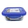 Pyrex Cook &amp; Go Square Food Container With Lid Blue And Clear 800ml