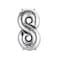 The Party Popper - 40 INCH Silver COLOR NUMBER BALLOONS (NUMBER 8)