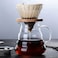 
Glass Coffee Dripper, V60 Pour Over Coffee Dripper With Bamboo Wood Base, Slow Brewing Accessories for Home Cafe Restaurants