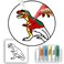 Little Story DIY Kids Art &amp; Craft 3D Painting Set - Dinosaur