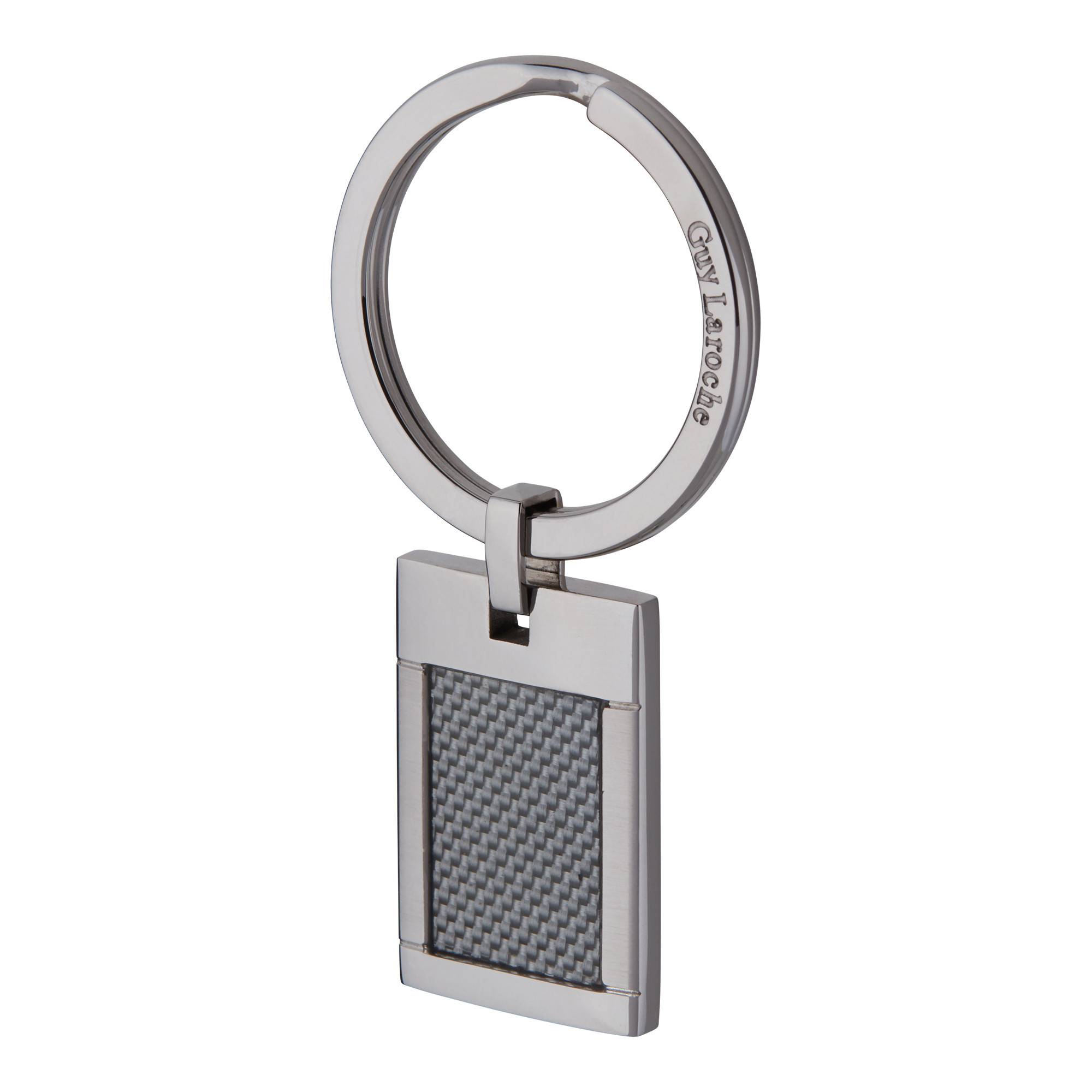 Guy Laroche Stainless Steel Key Holder For Men, Silver, 4TW420AV