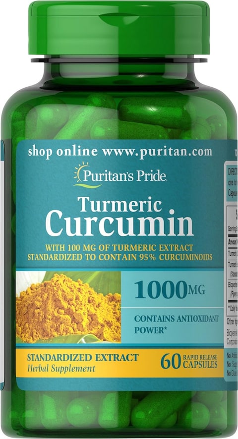Puritan&#39;s Pride Turmeric Curcumin 1000mg W/Bioperine Capsules, 60 Count