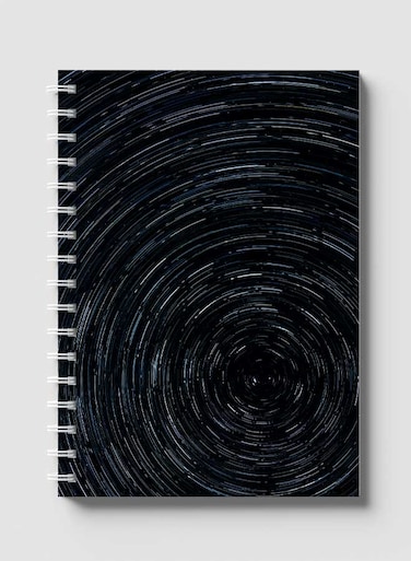 Lowha Spiral Notebook With 60 Sheets And Hard Paper Covers With Black Hole Background Design, For Jotting Notes And Reminders, For Work, University, School
