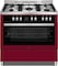 Hoover Full Gas Cooker, 5 Burner, 90X60, Oven With 2 Convection Fan &amp; 1 Cooling Fan &amp; Self Cleaning, HGC-S95G-R, Cranberry Red