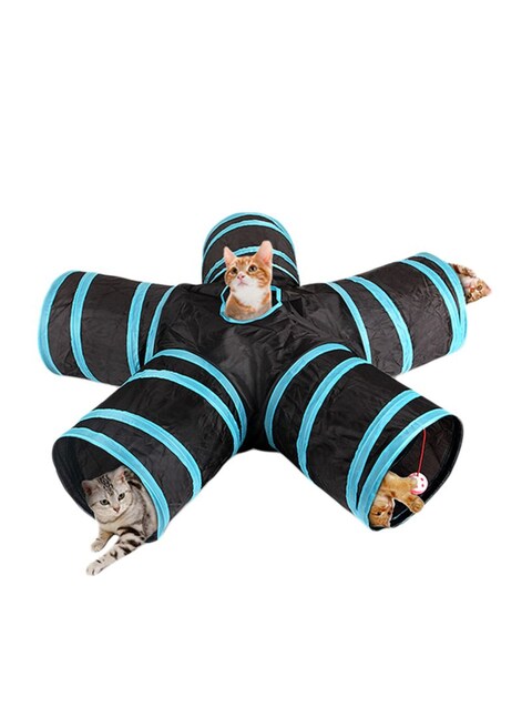 اشتري 5 Way Foldable Tunnel Toy For Pet Black/Blue 31x4x31centimeter في الامارات