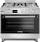 Star Track Freestanding Gas-Cooker 5-Burner Full-Safety, Steel Cooker, Gas Oven With Thermostat, Rotisserie, Automatic Ignition(Sliver) Sg-9060-Hi