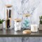 1CHASE Borosilicate Glass Jars With Bamboo Lids, Glass Food Storage Jars With Wood Lids For Pantry-4 Pcs Set (2200ml/ 1200ml/ 750ml/ 500ml)
