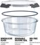 AtrauX 2-Pcs Round Glass Storage Containers Lunch Box with Lids, Meal Prep Containers-1300ml
