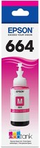 Epson T664 EcoTank Ink Ultra-High Capacity Bottle Magenta (T664320-S) For Select Epson EcoTank Printers
