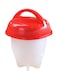 Generic 6-Piece Silicone Egg Cooker White/Red 8.5x6.5x6.5centimeter