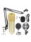 Generic Professional Stream Broadcasting Recording Condenser Microphone Kit Bm-800 Gold/Black