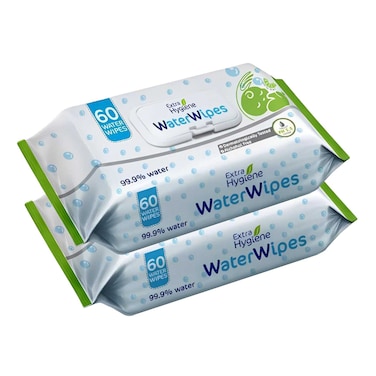 مناديل هاي جين مبللة لبشرة الاطفال  - 60 منديل - عبوتين
