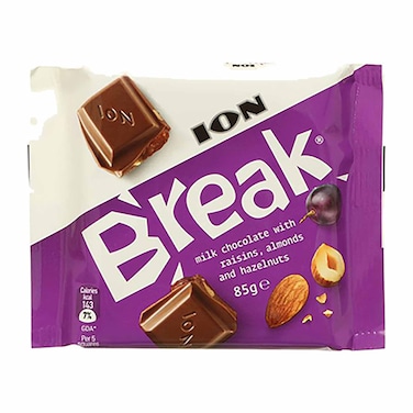 Ion Break Raisins Almonds and Hazelnuts Milk Chocolate - 85 gram