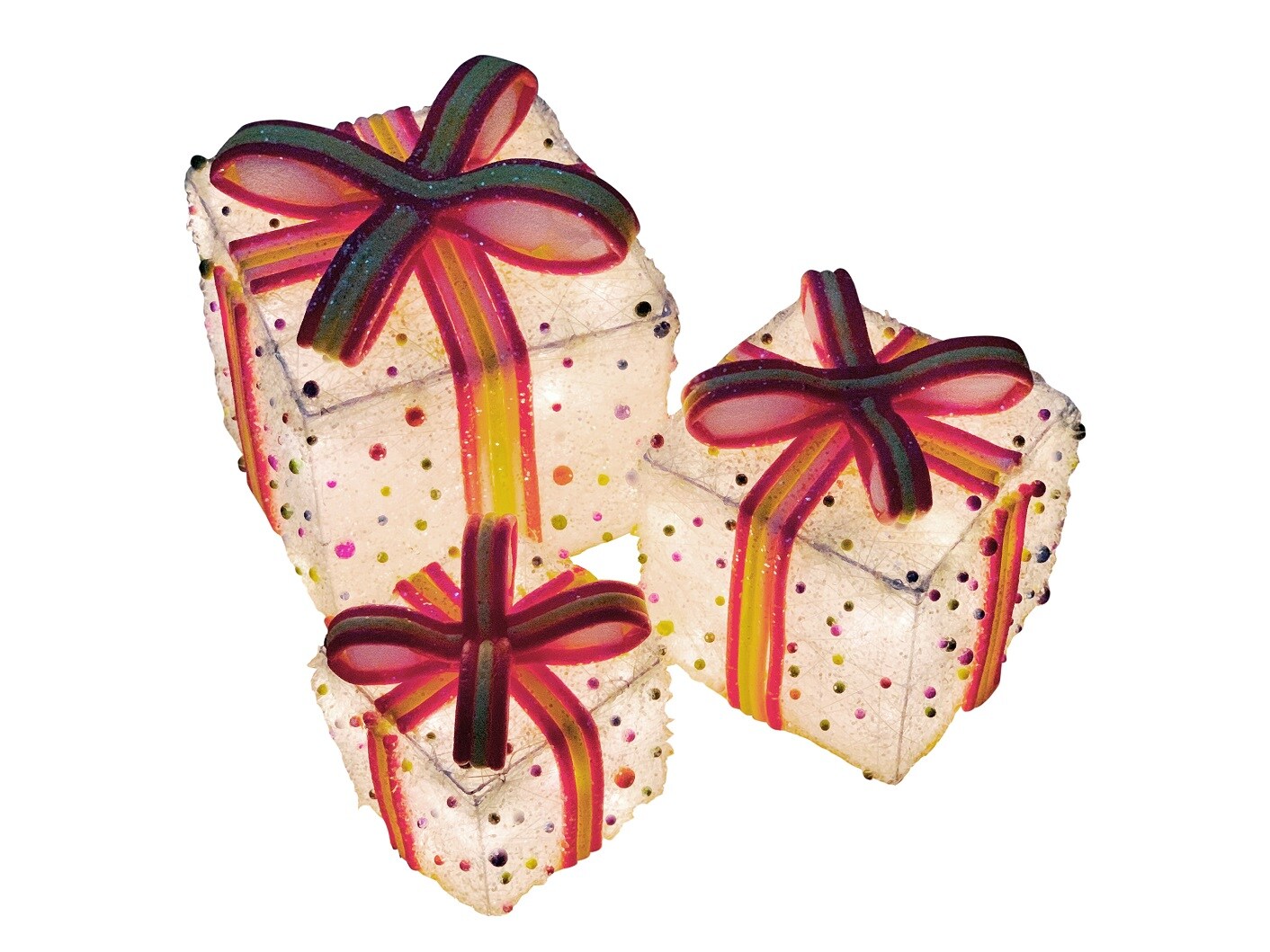 Buy 3-Piece Colorful Gift Boxes with Warm LED Fairy Lights Openable Top ...