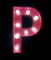 LED Marquee Letter Light Sign Wooden Pink (P) 25cm