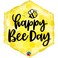 Qualatex Shape Hexagon Happy Bee Day Foil Balloon- 20 Inch Size- Yellow