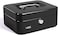Medium Cash Box Steel Register with Tray and Lock (20x16x9cm) Black