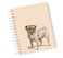 Loud Universe Hardcover Notebook Pug Dog Cute Dog Sketch Spiral Notebook with Premium High Quality Paper A5 Size