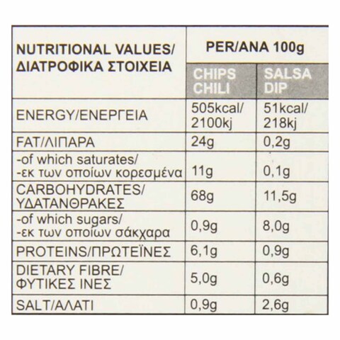 El Sabor Salsa Sauce With Chili Nachos Chips 175G