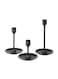 Generic 3-Piece Fulltalig Candlestick Holder Black 10cm