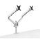 UPERGO OL-2Z Aluminum Gas Spring Dual Monitor Arm, Stand And Mount For Gaming And Office Use, For upto 32", Each Arm upto 8 KG - Silver