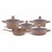 Granite Coated Cookware Set Brown Pack of 9