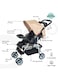 Moon Trek New Born One Hand Fold Multi Position Recline Stroller, Two Tray, Large Canopy And Shopping Basket - Beige Color