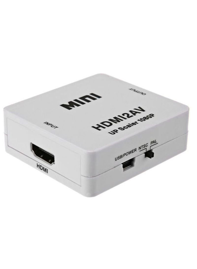 Lw - HD 1080P HDMI To AV Composite Video Converter Adapter White