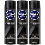 Buy NIVEA MEN Antiperspirant Spray for Men DEEP Black Carbon 150ml Pack of 3 in UAE