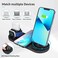 Sky-Touch 6 In 1 Multi-Function Wireless Charger Stand, Fast Wireless Charging Station For Mobile Phone, Watch, Earphone, Black