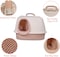 Cat Litter Box With Cat Litter Scoop, Large Indoor Cats Toilet , Easy Clean &amp; Deodorant Filter, Portable Cat Litter with Pedal Design (Pink)