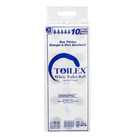 Toilex White Toilet Rolls x 10