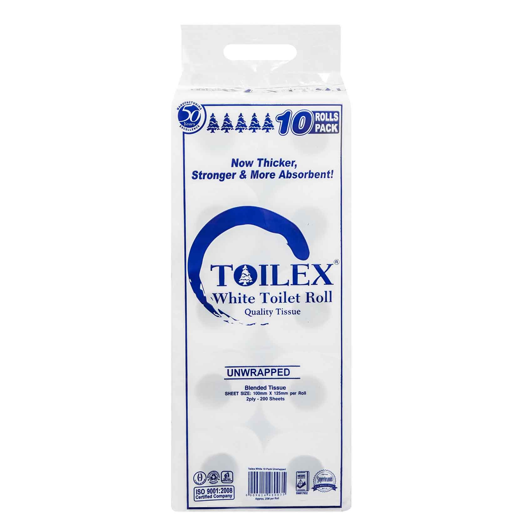 Toilex White Toilet Rolls x 10